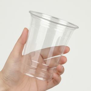 350ML 일회용투명컵 10개 테이크아웃 12온즈 아이스컵 빨대 플랫뚜껑