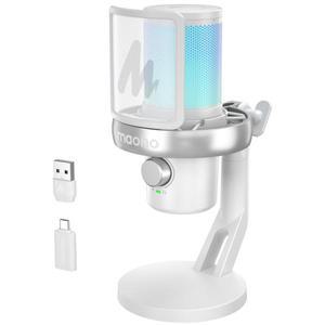 MAONO DM40 무선 USB 마이크(AI 음성 체인저 포함) 게임 스트리밍 PC 노트북 녹음용 소음 감소 콘덴서 마이