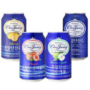 초정탄산 (플레인/복숭아/그린애플/유자) 350ml x 24캔 x 2박스 택2 (총 48박스)