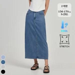 포레스트핏 2기장 여름 스판 밴딩 데님 스커트 (SK2506)