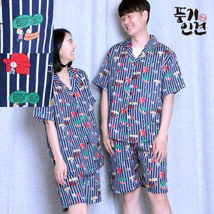 [하이앤로우] 카툰스누피 풍기인견 커플 반팔 잠옷세트