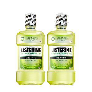 리스테린 750ml x 2개 내추럴 그린티 마일드 대용량 가그린 가글 구강청결제 불소