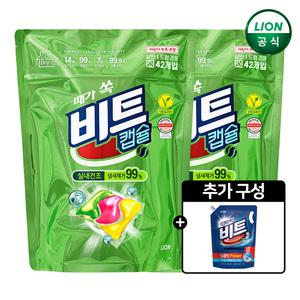 비트 캡슐세제 실내건조 42개입 x 2개 + 딥클린 2L 리필 일반 x 1개