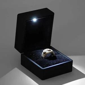 블랙 led 반지 케이스 웨딩반지케이스 반지보관함-WFB222B