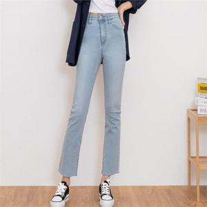 [오노마] ONM 예쁜 빈티지 캐쥬얼 하이웨스트 일자 여성 청바지  9087432)