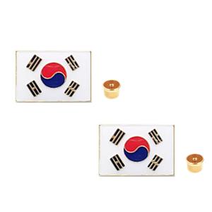 나사형 태극기뱃지 2개