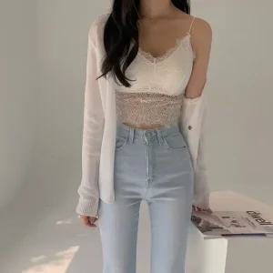 샤샤 레이스 뷔스티에 여름 여성 민소매 나시 데일리 데이트룩