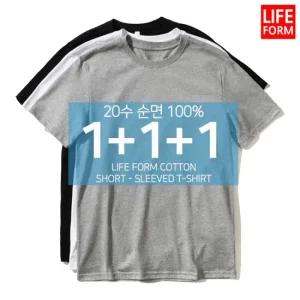 3장1세트 20수 헤비 남성 여성 순면100% 무지 라운드 반팔 무지티 기본티 티셔츠 흰티 면티 반팔티