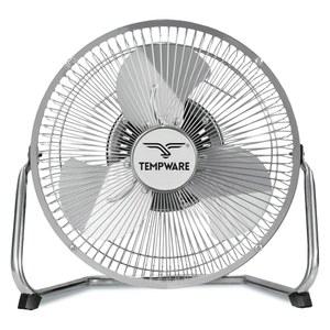 템프웨어 9인치 바닥 선풍기, 조절 가능한 기울기가 있는 3단 휴대용 금속 가정, 사무실, 침실용 조용한 소형 거치대 선풍기