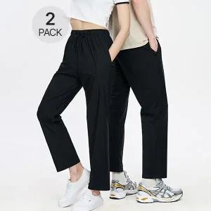 [파라고나][1+1] 2장세트 공용 아이스 쿨링 일자 밴딩 팬츠 B24P106