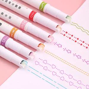 레이스 윤곽 펜 곡선 라인 펜 형광 하이 롤러 마커 낙서 저널 펜