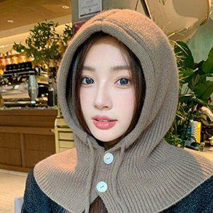 [셀러허브 패션][JHQPRQS0_4B]포인트단추 스키 보드 후드형 니트넥워머