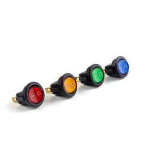 KCD 23MM 램프, 3 핀 구리 250V 6A 라운드 , SPST 스냅인 ON/OFF LED 로커 조명 포함, 5 개/로트