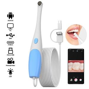 휴대용 안드로이드 내시경 C타입 검사 보어스코프, 3IN1 USB 스네이크 카메라, 8 LED 조명, 안드로이드 폰