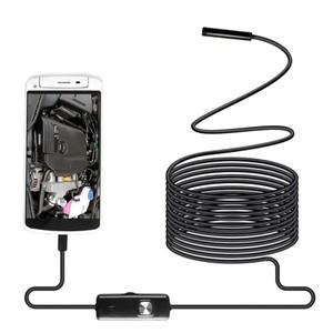 조정 가능한 USB 안드로이드 검사 보어스코프 카메라, 휴대폰 PC용, 5mm IP67 방수, 6 LED
