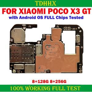 샤오미 포코 X3 GT용 마더보드  칩 회로  잠금 해제 메인 모바일 128GB  256GB  8GB RAM   작동