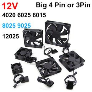 80 90 20 8CM 8025 DC 2V 3PIN 큰 4PIN 브러시리스 컴퓨터 3선 컴퓨터 케이스 용 PC 팬 GPU CPU 쿨러 라디에이터