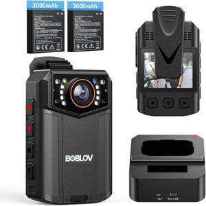 BOBLOV 바디 카메라 B4K6 캠 GPS 추적 10 시간 오디오 및 녹화 충전 도크  128GB