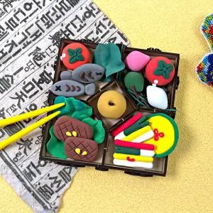 [오피스스쿨] 토단(TD) 클레이로 한가위 음식 만들기 4인세트 DIY 클레이 만들기세트 추석다과상 만들기