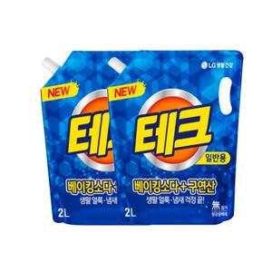 테크 베이킹소다+구연산 액체세제 일반용 리필 2L 2개