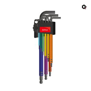 세신버팔로 컬러 육각렌치 세트 볼렌치 L 엑스트라롱타입 자전거공구 9pcs SB-CBEL9