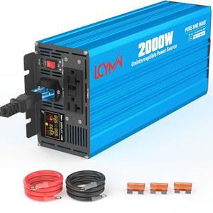 2000W Sump 펌프 배터리 백업 시스템 - 정전 및 전력망 고장에 대비한 자동 그리드-배터리 전환 LCD 디스플레이 비상 백업을 갖춘 무정전 전원 순수 사인파 인버터