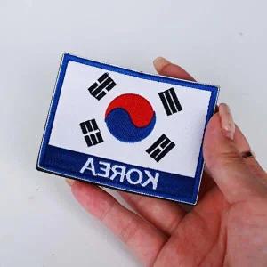 파랑 태극기 자수 패치 패치 와펜-WFFNZCY