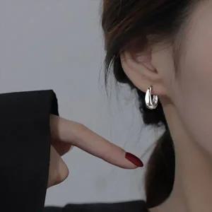 실버 귀걸이 데일리 BIG 패션 심플 볼드-WFG0YK7