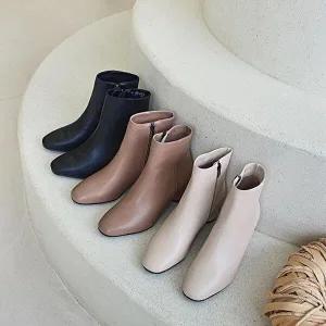 롱부츠 부츠힐 발목부츠 부츠 봄신발 로우힐워커-WFFP046