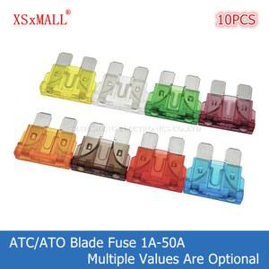 10PCS 40A 1A ATC 4A 중간 2A 50A 10A 삽입 용으로 15A 재장착 30A 3A 트럭 표준 블레이드 자동차 아연 퓨즈 20A ATO 5A