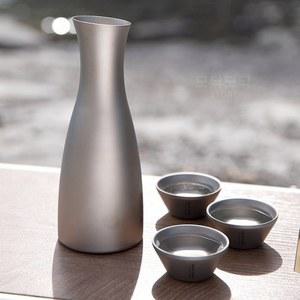 티타늄 도쿠리 청주병 캠핑용 사케병 깔때기 용기 클립 야외 450ml 260/200ml