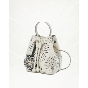 DAKS WOMENS ACCESSORIES FLOWER CHLOE 아이보리 펀칭패턴 소가죽 미니버킷백 DCWA5E666IV 1147854