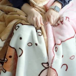 해피퐁퐁 밍크 무릎 담요 100x130캠핑용 겨울 블랑켓 극세사 블랭킷 블랑킷