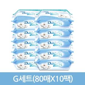 순면 건티슈 베베티슈 G세트80매10팩(800매)와 휴대형E세트7매60팩