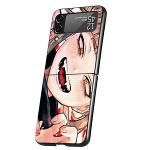 핸드폰케이스 히미코 토가 와이프 MHA 커버 폰 케이스 갤럭시 Z 플립 6 5 4 3 5G 플립6 플립5 플립4 플립3 블랙 하드 펀다스