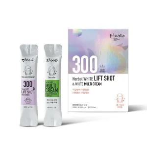 히어라 허벌 화이트 리프트샷 300필 에센스 + 화이트 멀티크림 / 각질케어 수분충전 모공축소 미백케어 주름개선 (리프트샷 300 4ea + 멀티크림 8ea )