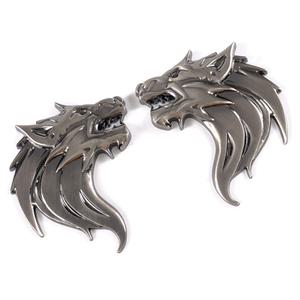자동차 튜닝 늑대 스티커 3D 입체 좌우 데코 울프 엠블러 DIY 포인트 인테리어 데칼 꾸미기 기스 커버
