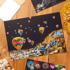 ms 민화샵 스크래치 페이퍼 성인용 - 대형 40.5x28.5cm 스크래치 2장 도안/무도안 우드스틱 1개
