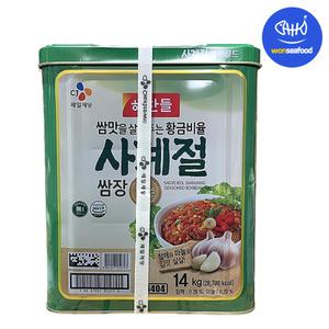 해찬들 사계절 쌈장 골드 14kg 말통 CJ 제일제당 업소용 대용량
