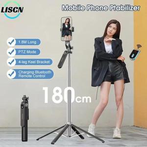 LISCN Selfie Stick1.8M 팬-틸트 손떨림 방지 카메라 안정기 자동 밸런스 스틱 삼각대 (블루투스 리모컨 포