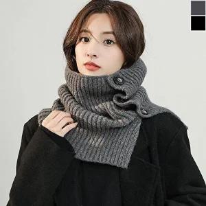 버튼 1P 넥워머 트렌드 겨울 부드러운 데일리 보온 목-WFGGJO4