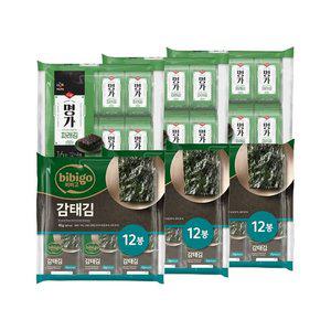 비비고 감태김 12봉 x3개+파래김 16봉 x3개 (총 84봉)