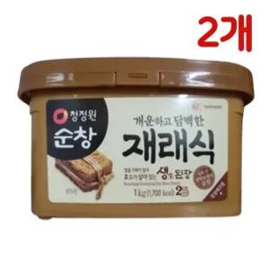 청정원 순창 재래식 생된장 1kg 2개