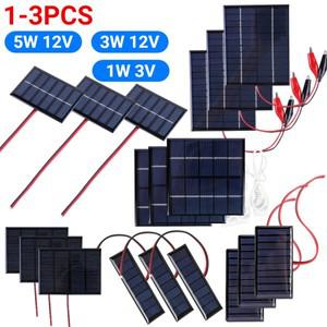 5W 12V 1W 3V 태양광 패널 미니 소형 폴리실리콘 전지 케이블 포함 모듈 램프 팬 펌프 DIY 배터리 충전기