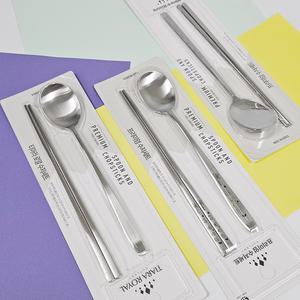 오부자 국산 스테인리스 한식 수저세트 1인, 2인, 4인 set