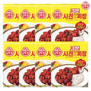 오뚜기 3분 사천 짜장 200g 8개 간편조리 자취 편리