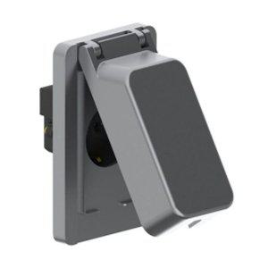 전기 방수 플러그 매립형 콘센트 1구 실버 벽면 전원 소켓 커버