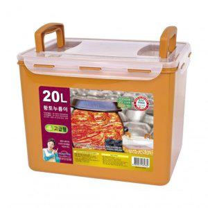 황토누름이 12-1 20L 김치통 담금통 절임 밀폐용기_a