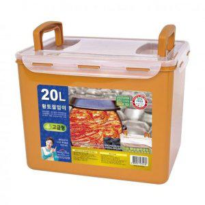 황토절임이 12-2 20L 김치통 담금통 절임 밀폐용기_a