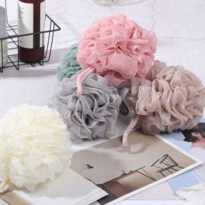 저자극 거품 샤워볼 목욕용품 부드러운 와인 색상 샤워 스폰지